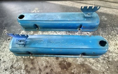 1957 PONTIAC / GMC “PONTIAC” SCRIPT VALVE COVERS ( OEM USED PAIR ) A+ A+ A+ - Image 1 of 4