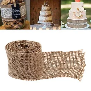 2Meters Natural Rustic Jute Burlap Hessian Ribbon for Wedding 2.5cm Width - Picture 1 of 7