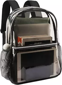 Clear Backpack Heavy Duty TPU Transparent Backpack for Sports,Work,Security Trav - Picture 1 of 12