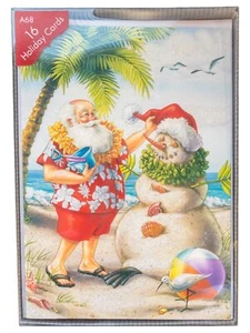 Paper Magic 16 Santa Building Snowman Sandman Beach Holiday Christmas Cards - Picture 1 of 1