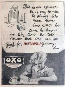 WW2 Advert for 'OXO' Beef Extract & Stock Cubes : Small Wartime Print - Picture 1 of 1