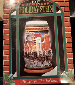 1997 Anheuser Busch Home for the Holidays Budweiser Holiday Christmas Stein - Picture 1 of 4
