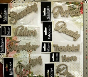 Chipboard IMPRESIONANTE, BELLEZA, DARLING, JUNTOS, SUEÑO, ADORA, PERFECTO, HÉROE - FST - Imagen 1 de 12