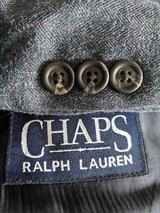 50L Ralph Lauren Chaps orange windowpane SILK WOOL Blazer sport Coat Jacket BIG 