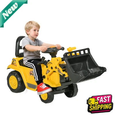 Carro de tracción excavadora para niños con bocina, juguete de juego simulado Foto 1 de 4