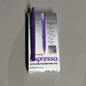 Plumas de punta de polímero extrafino Sanford Expresso - Caja de 12 nuevas en caja 39008 púrpura - Imagen 1 de 3