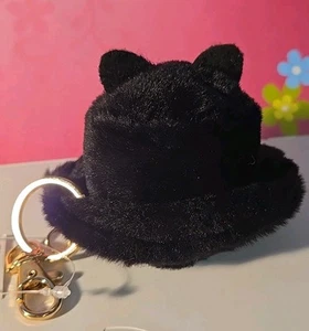 Claire’s- plush Black Cat Hat -Coin Purse- Keyring -Backpack Bag Fob -NWT - Picture 1 of 6