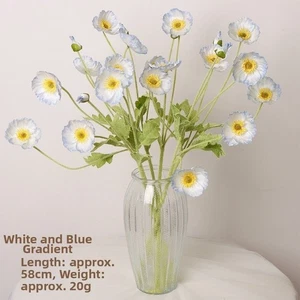 Silk Artificial Flower Bouquet with Vase for Wedding and Table Decoration - Picture 1 of 32