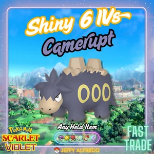 ✨️ Shiny 6IV Camerupt ✨ Battle Ready | Pokémon Scarlet & Violet 🚀 Fast | EV'd - Picture 1 of 5