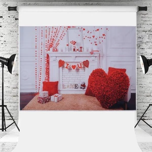 Love Pattern Backdrop Valentine's Day Photography Background Banner Photo Booth - Picture 1 of 12