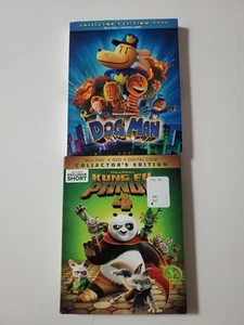2 ANIMATED BLU-RAY MOVIE LOT, DOG MAN + KUNG FU PANDA 4, - Picture 1 of 2