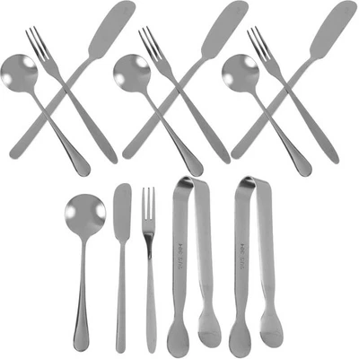  Set Stoviglie Servire Il Cucchiaio Utensili Da Cucina Acciaio Inossidabile - Immagine 1 di 4