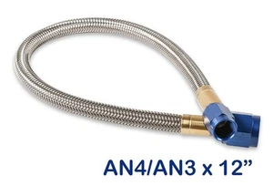 15340NOS NOS Stainless Steel Braided Hose -4AN to -3AN 1-foot Blue - Picture 1 of 1