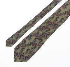 Louis Van Buck Mens Multicoloured Geometric Silk Pointed Tie One Size - Cat Prin