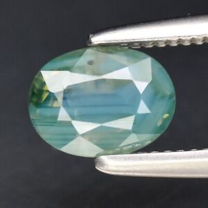 0.63ct 5.7x4.3mm Oval Unheated Bluish Green Sapphire Gemstone, Madagascar