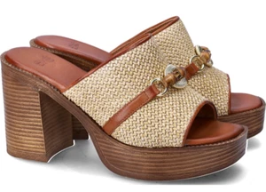EXE 551 CECILIA ZAPATOS DE MUJER DE TACÓN PLATEAU BEIGE - Imagen 1 de 2