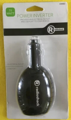 RadioShack 75 Watt Car Lighter Power Inverter 5VDC To 110V AC  1 USB PORT———7 - Image 1 of 3