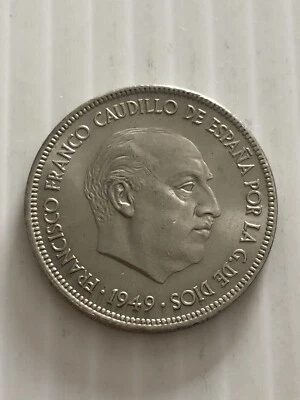 España 5 Pesetas 1949 Alto Grado Foto 1 de 3