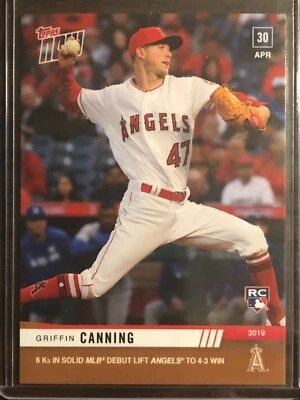 2019 Topps Now #159 Griffin Canning Los Angeles Angels RC - Image 1 of 2