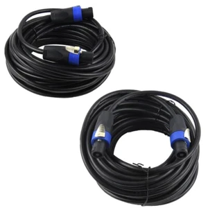 2 Pcs Speakon to Speakon Cable 50 Ft 12 Gauge AWG AMP to Audio DJ Speaker Cables - Picture 1 of 20