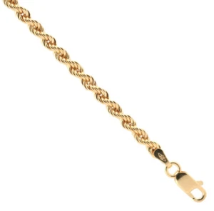 Cadena de cuello de cuerda redondeada hueca de oro amarillo de 9 quilates 20" / 50 cm (325C) - Imagen 1 de 1