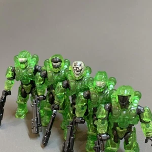 5 Stück Halo Mega Bloks Construx Faithful vs Fallen Trans Green Spartan Figuren Spielzeug - Bild 1 von 7