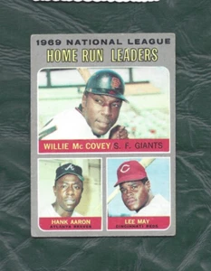 Tarjeta de béisbol 1970 Topps #65 HR Ldr Willie McCovey Giants Hank Aaron Braves en muy buen estado - Imagen 1 de 2