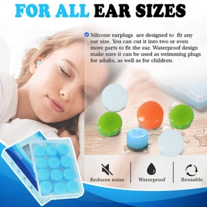 Reusable Soft Sleeping Ear Plugs Snoring Sleep Sound Noise Cancelling Earplugs Ⓐ - Picture 1 of 19