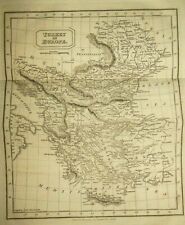 Original Antiquarian Map of Turkey in Europe (c1822) Thomas Kelly, Bulgaria, etc