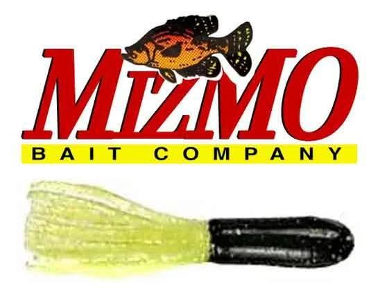 Tubos Mizmo Crappie Panfish 1,5 pulgadas especificaciones 11013 negro con cola Chartreuse Foto 1 de 1