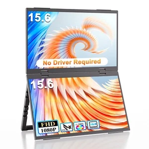 Moniteur Portable 15.6'' Double Moniteur Portable 1080P 360° Pliable avec VESA - Photo 1/7