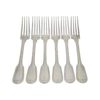 Juego de 6 horquillas Christofle Chinon de plata de ley 8 1/8" #20510 Foto 1 de 4