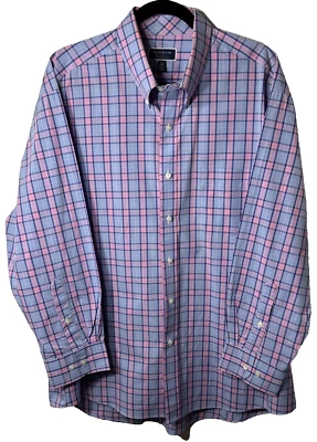 Camisa de vestir Club Room para hombre 17,5 32-33 a cuadros abotonados ajuste regular rendimiento Foto 1 de 4