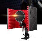 # Broadcast Microphone Shield Foldable Mic Soundproof Panels (5-panel Red)