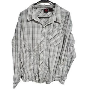 Tony Hawk Button Front Shirt Mens Size XL White Gray Plaid Long Sleeve - Picture 1 of 3
