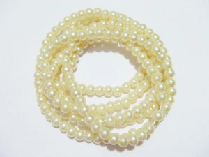 200pz  perline in vetro  cerato 4mm colore avorio bijoux - Foto 1 di 1