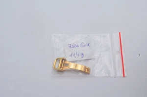 Cartier Leather Bracelet Folding Clasp 18K 750 Gold 14MM Vintage Deployment - Picture 1 of 2