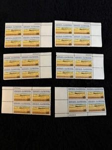 US Scott 1506 1974 Rural America Wheat Fields Train 10 Cent Stamp Block of 4 x 6 - Picture 1 of 3