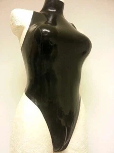 Rubber Latex Damen Stringbody Badeanzug mit Stehkragen Gr.XS-XXL - Foto 1 di 4