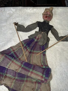 Indonesische Wayang Golek Holz Stabpuppe Puppe geschnitzt Handarbeit Vintage LESEN! - Bild 1 von 15