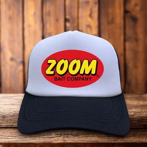 Zoom Bait Mens Trucker Hat Black Snapback Fly Fishing Hunting Baseball Cap - Picture 1 of 6