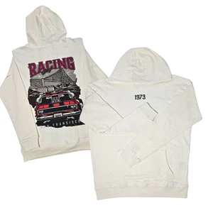 Sudadera con capucha para hombre Prime Essentials 1973 color marfil y diseño estampado en la espalda talla S,M,L. - Imagen 1 de 5