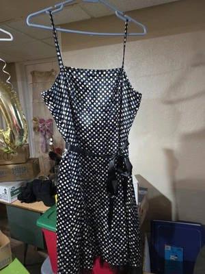 City Triangles  Women's Above Knee Mini Short Dress Polka Dot Spaghetti Strap A2 - Image 1 of 3