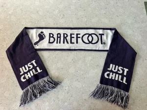 Barefoot Wine Brand Scarf - NIB - Purple/White with Barefoot Logo -Reversible - Picture 1 of 11