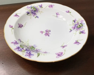 1 Rossetti Spring Violets 7 1/2” Rimmed Soup Bowl Hand Painted Occupied Japan - Image 1 of 4