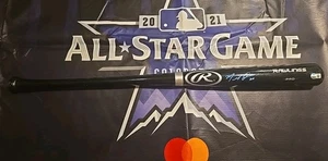 Bate agrietado autografiado por Marcell Ozuna de los Atlanta Braves All Star - Imagen 1 de 3
