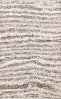 Alfombra moderna a rayas abstracta hecha a mano alfombra contemporánea marfil/marrón 4x6 Foto 1 de 4