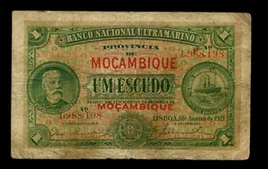 PORTUGUESE MOZAMBIQUE ESCUDO 01/01/ 1921 OLIVEIRA CHAMIÇO P66b #N430# - Picture 1 of 2
