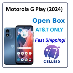 ✅Open Box! Motorola Moto G Play (2024) Blue XT2413-3 64GB 🔒 Locked AT&T Only - Picture 1 of 5
