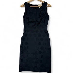Kate Spade New York Sleeveless Shift Dress Size 0 Navy Polka Dot Zip Back - Picture 1 of 8